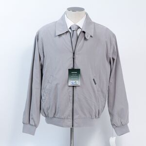 NWT Weatherproof Golf Jacket Men's Medium Gray Ribbed Hem Long Sleeves Collared